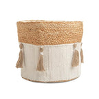 Crane Baby Boho Safari Nursery Decor Baby Storage Bin, Cotton & Jute Collapsible Fabric Basket Organizer, 13X12 Jute 13 X 12 Inches Beige - size: 13 x 12 Inches, style: Jute