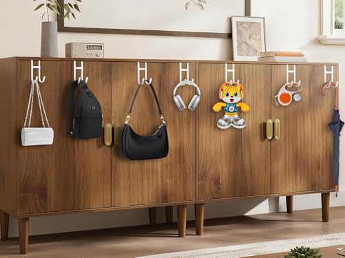 Over the Door Twin Metal Hooks with Plastic Coating 1 Year Returnless Refund 5.5" Fit 0.5" to 1 3/8" Door 2 Sets Heavy Duty Towel Robe Rack Wreath Bathroom Shower Hanger Shoe Organizer Ironing Board - color: C: WT 5.5" fit 0.5" to 1 3/8" door twin 2sets