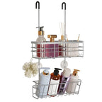 HapiRm Hanging Shower Caddy Organizer - No Drilling Shower Organizer with Inclined Shelf, Rustproof & Waterproof 304 Stainless Steel Bathroom Caddy - Silver - color: Silver-Inclined Shelf