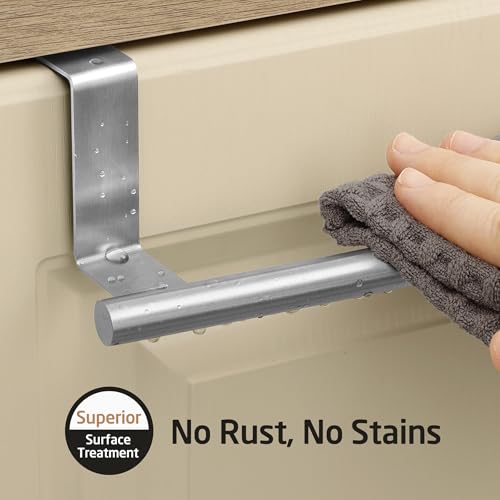 KES Over The Cabinet Door Towel Rack, Kitchen Towel Holder, Over The Cabinet Door Kitchen Towel Bar SUS304 Stainless Steel 2 Pack Brushed Finish, KTH200S26-2-P2 - color: Brushed Finish