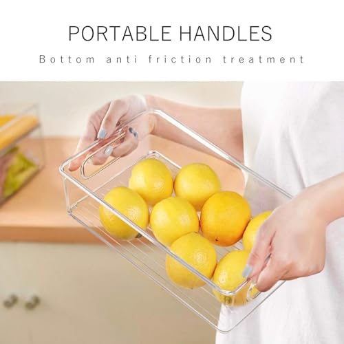 6 Pack Refrigerator Organizer Bins,3 Sizes Stackable Clear Pantry Storage with Handles for Fridge, Freezer, Shelves, Drawer, Snack Organizer for Home & Kitchen - size: 6 Pack