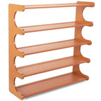 Shoe Rack,5 Tier Shoe Organizer Storage Shelf,Bamboo Narrow Shoe Closet,Small Space Shoe Rack,for Entryway Closet 26.77×7.48×25.98inch - size: 5 Tier-26.77" Wide