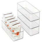 Heyuzb 4 PACK Freezer Organizer Bins Clear Stackable Storage Bins for Fridge Organization and Storage - size: 4 PACK
