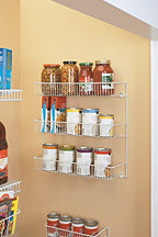 ClosetMaid 3-Tier Hanging Wall Mounted Metal Rack for Spices, Shelf Storage, Pantry Organization, Laundry, Kitchen, Bathroom, White, 8022 - size: 18-Inch Wide, style: 3-Tier