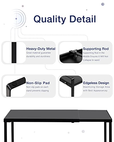 Nxconsu Cabinet Shelf Expandable Organizer Riser Rack for Kitchen Pantry Cupboard Under Sink Countertop Home Organization Extra Storage Space Saver Heavy Duty Metal Edgeless Design Black Large - color: Black, size: 10’’D * 14.56-24.6’’W * 8.46’’H