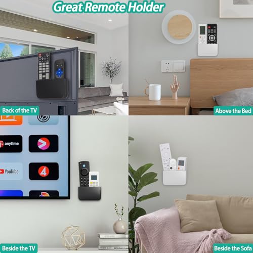 Freewindo Magnetic Remote Control Holder Wall Mount, 2 Pack TV Remote Holder Wall Mount, Magnetic Pen Holder for Refrigerator, Whiteboard Marker, Locker Organizer, Office Organizer (White) - color: White