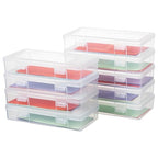 9 Pack Medium Plastic Hobby Art Craft Organizer,Clear Plastic Storage Containers with Latching Lid, for Pencil Box, Lego, Crayon - size: Medium - 9 Pack