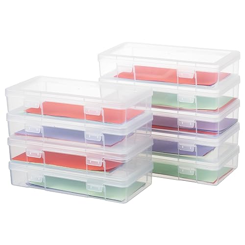 9 Pack Medium Plastic Hobby Art Craft Organizer,Clear Plastic Storage Containers with Latching Lid, for Pencil Box, Lego, Crayon - size: Medium - 9 Pack