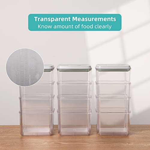 Ankou Pop Airtight Food Storage Containers with Lids for Kitchen Pantry Organizing Stackable Container for Cereal Snack Flour Sugar Coffee Spaghetti -12 Pcs(1.2, 2.0, 2.7, 3.3qt)*3 - color: 12 Pcs Set
