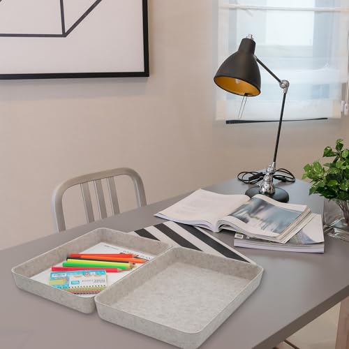 Welaxy 2-piece Office desk drawer organizer tray letter-size documents paper book file Folder Holder Scandinavian-chic storage bin hygge design sleek minimalist gifts idea storage bins (Oatmeal) - color: Oatmeal