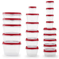Rubbermaid Kitchen Storage Containers, 40-Piece Assortment with Microwave Vented Lids, Red