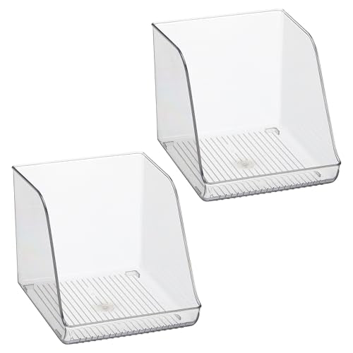 iDesign Plastic Water Bottle Organizer for Fridge, Clear Bottle Holder for Kitchen and Pantry, 2-Pack - style: Pack of 2- Tall