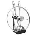 vocheer Pot Lid Holder, Kitchen Organizer Rack Spoon Rest Rack Holder-Lid Stand for Utensils in Kitchen, Black - color: B