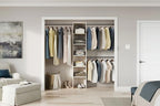 ClosetMaid SuiteSymphony Wood Closet Organizer Kit with Tower, (3) Hang Rods, (5) Shelves (2-Adjustable), Fits Spaces 4-9 ft. Wide, White Timber