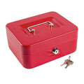 Kyodoled Medium Cash Box with Money Tray,Small Safe Lock Box with Key,Cash Drawer,7.87"x 6.30"x 3.54" Red Medium - color: Red, size: Medium