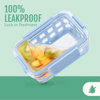 Ello Duraglass 3.4 Cup Meal Prep Sets 10Pc, 5 Pack Set- Glass Food Storage Container with Silicone Sleeve and Airtight BPA-Free Plastic Lids, Dishwasher, Microwave, and Freezer Safe, Olive Tree - color: Olive Tree, size: 3.4 Cup