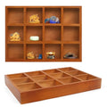 Wooden Tray, 2 Pack Wood Drawer Organizer Drawer Organizer 12 Grid Sorting Tray, Wood Divided Organizers Wooden Sorting Trays For Arts & Crafts, Stationery, Small Items, Home Office