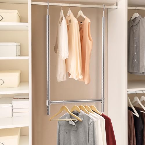 Simple Houseware Adjustable Closet Hanging Rod, Chrome - color: Chrome, size: 1 Pack
