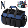 Wearable Large Cleaning Caddy Bag for Housekeeper, Clean Supply Organizer with Adjustable Shoulder, Waist & Handle Straps, Detailing Bag for Kitchen Supplies (Blue) - color: Blue