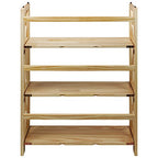 Casual Home Montego 3-Shelf Folding Bookcase, Natural , 27.5" Wide - color: Natural, size: 3-Shelf Stackable
