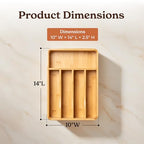 SMIRLY Silverware Drawer Organizer – Bamboo Kitchen Drawer Organizer, Adjustable Utensil Holder and Cutlery Tray, Drawer Dividers for Flatware and Kitchen Utensils - size: 5 Slot