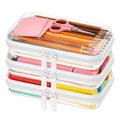 3PCS Clear Hard Shell Zipper Case,Toy Organizers and Storage Box, Clear Toiletry Cosmetic Case,Travel Makeup Bags, Diaper Bag Organizer, Pencil Case, Small Stackable Portable Zipper Pouches 7.1*4*2 IN - size: S