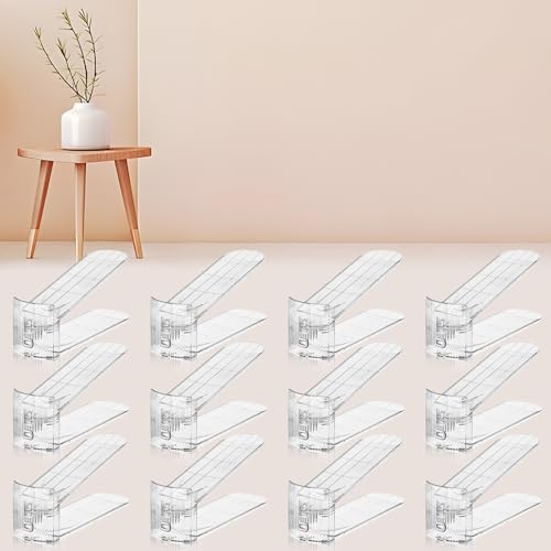 FENRUNXU Shoe Slots Organizer for Closet,12PACK Shoe Stacker Shoe Rack Organizer for Closet Space Saver Storage Shoe Holder Organization(Transparent) - color: Transparent, size: 12 Pack