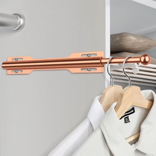 FIRJOY 12" Valet Rod for Closet Pull Out (2 Pack, Rose Gold) - color: Rose Gold, size: 2 Pack