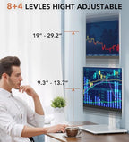 Dual Monitor Stand - Vertical Stack Screen Free-Standing Monitor Riser Fits Two 13 to 34 Inch Screen with Swivel, Tilt, Height Adjustable, Holds One (1) Screen up to 44Lbs HT05W-002 White - color: White