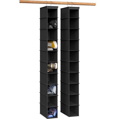 Simple Houseware 2 Pack 10 Shelves Hanging Organizer, Black - color: Black, size: 2-Pack