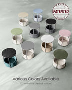 VASAGLE LILEA Collection - Small Round Side End Table, Modern Nightstand with Fabric Basket, Laurel Green and Cream White ULET223C69 - color: Laurel Green + Cream White, size: Round + 1 pack