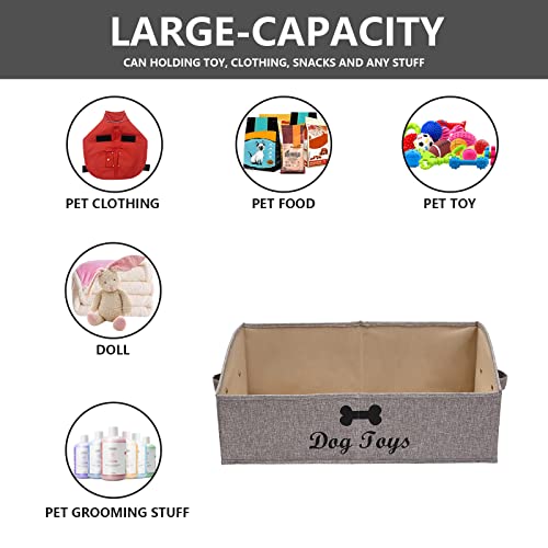 Morezi Dog Toy Box: Storage Basket for Organizing Pet Toys, Blankets & Accessories in Living Room, Playroom, Closet or Shelf - Snow Brown - color: Dog Snow Brown