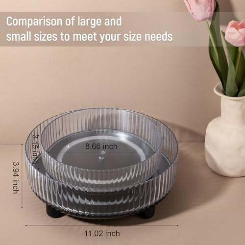 Anyoifax 360 Rotating Makeup Organizer Perfume Tray Skincare Holder Spinning Cosmetic Storage Bathroom Countertop Organizer Lazy Susan Turntable for Dresser, Vanity, Kitchen, Large Black - color: Black, size: 11"
