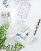 CoiiJoii Zippered Pouch Hard, Clear Zippered Hard Pouch, Stackable Storage Bins, Portable Clear Bin Zipper (White, Small) - size: 3Pcs-Small