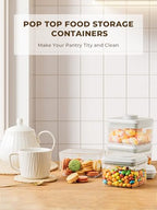 Mini Snack Container - 0.3 Qt Pop Food Storage Containers, BPA Free Small Food Containers with Lids, Food-Grade Air Tight Containers Candy Jars 320ml - color: 1 Pcs Container - 0.3Qt