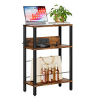 DGSANDGO Narrow Side Table (Rustic Brown) - Nightstand with Charging Station (2 USB + 1 AC Outlet) & Drawer, Mute Wheels for Balcony/Kid’s Room/Bedroom - color: Rustic Brown, size: Drawer Wide-24.4"H 1 PC