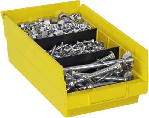 Akro-Mils 30130 Plastic Shelf Bins, Heavy Duty Storage Bins for Garage, Closet, and Drawer Organization, 12" x 6-1/2" x 4", Yellow, 12-Pack - color: Yellow