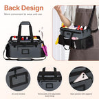 JKAOO Large Wearable Cleaning Caddy Bags,Cleaning Supplies Storage Bag with Handles and Adjustable Shoulder Strap and Removable Waist Straps,Waterproof Cleaning Bags for Home,Car,Office (Gray) - color: Gray