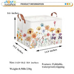 NTAOHAMPER Boho Flower Nursery Basket ,Fall Wildflower Storage Bin with Handles for Your Baby and Lover to Load Your Love into it(Flower) - color: Flower