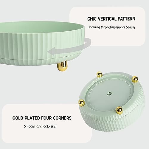 Anyoifax Makeup Perfume Organizer Tray 360 Degree Rotating Lazy Susan Skincare Lotion Organizer Spinning Cosmetics Storage for Dresser, Vanity, Bathroom Countertop, Large Light Green - color: Green, size: 11 "