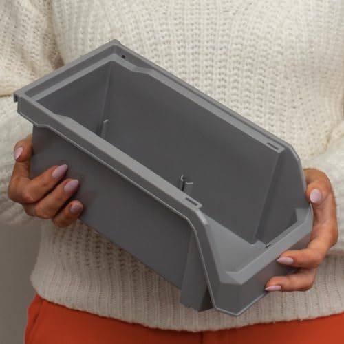 ReadySpace Plastic Containers for Organizing and Storage Bins for Closet, Kitchen, Office, Garage or Pantry Organization, Stackable Bins, Medium (11" x 5" x 5.5"), 8-Pack, Black - color: Black, size: Medium, 8-Pack