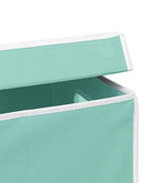 Simple Houseware Single Laundry Basket with Lid, Turquoise - color: Turquoise