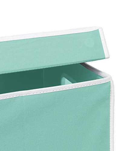 Simple Houseware Single Laundry Basket with Lid, Turquoise - color: Turquoise