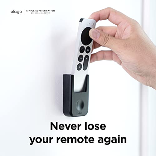 elago Universal Remote Holder Mount Compatible with Apple TV and All Other Control Devices - Adhesive Tape or Screw Mounting Options, Available Wired Charging [Small] [3rd & 2nd Gen] [White] - color: White, size: Small - 2&3 Gen