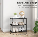Autonomier 3 Tier Extra Small Shoe Rack (16.3" Wide), Narrow Stackable Shoe Shelf for Kids Toddler Adult, Lightweight Shoe Rack Stand for Closet Dorm Storage Organizer, Front Door Entrance, Entryway - size: 3-Tier