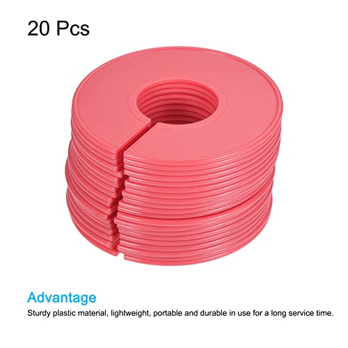 PATIKIL Clothes Dividers 20 Pack Blank Clothing Rack Size Sorting Reusable Wardrobe Round Hanger Separator, Red - color: Red