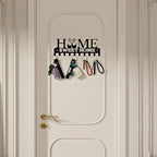 Key Holder Wall Mounted with Screws and Anchors, Black Multifunctional Key Hanger with 10 Hooks, Entryway Front Door Kitchen Hallway Garage Office - color: Home-2 Black