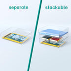 3 Tiers Stackable A4 Paper Trays, Office Desk File Holder, Tidy File Document Letter Book Paper Organizer (3 Tiers,Clear) - color: Clear, size: 3 tiers