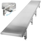 Concession Shelf Drop Down 12" x 48", Spliced Style Folding Concession Stand Shelf Commercial Grade Stainless Steel, Foldable Concession Shelves for Snack Bar, Food Cart, Movie Theater - size: 12" x 48"