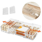 Expandable Drawer Organizer-Adjustable Shallow Tray, 11" to 19" Width,1.97" Height, Clear Plastic Storage for Bedroom, Living Room, Kitchen/Bathroom/Office/Cosmetic/Tools/Cutlery/Stationery
